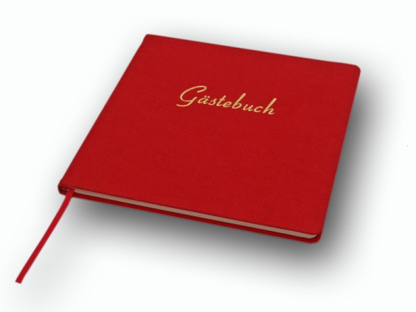 Gästebuch in Lederoptik, rot