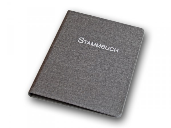 Modernes A5 Leinen Stammbuch, grau