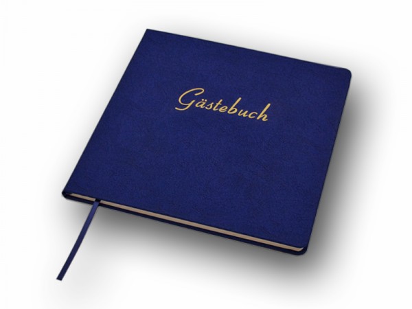 Gästebuch in Lederoptik, blau
