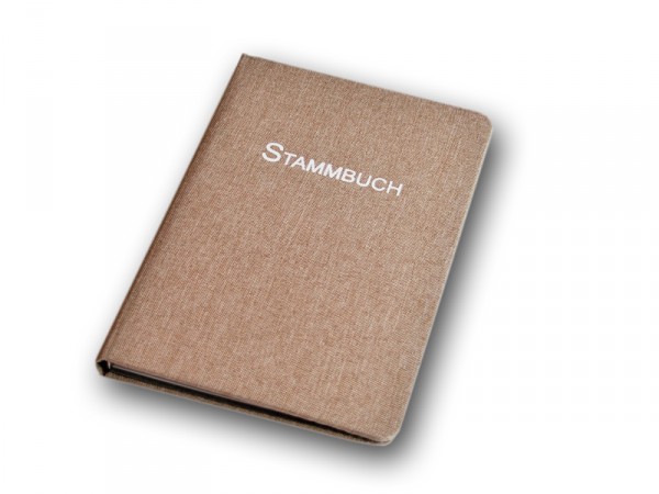 Modernes Leinen Stammbuch im Standesamt-Format, beige