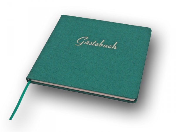 Gästebuch in Lederoptik, türkis