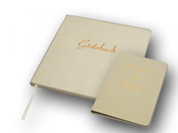 Set | Stammbuch & Gästebuch, creme-weiß