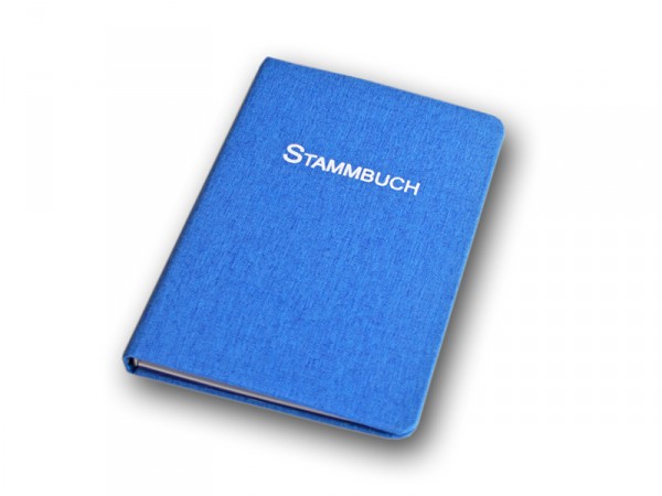 Modernes Leinen Stammbuch im Standesamt-Format, blau