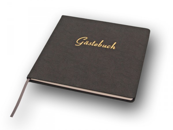 Gästebuch in Lederoptik, grau