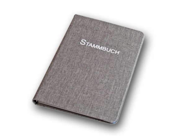 Modernes Leinen Stammbuch im Standesamt-Format, grau
